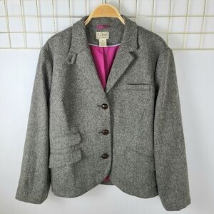 L.L. Bean Herringbone Wool Blend Blazer